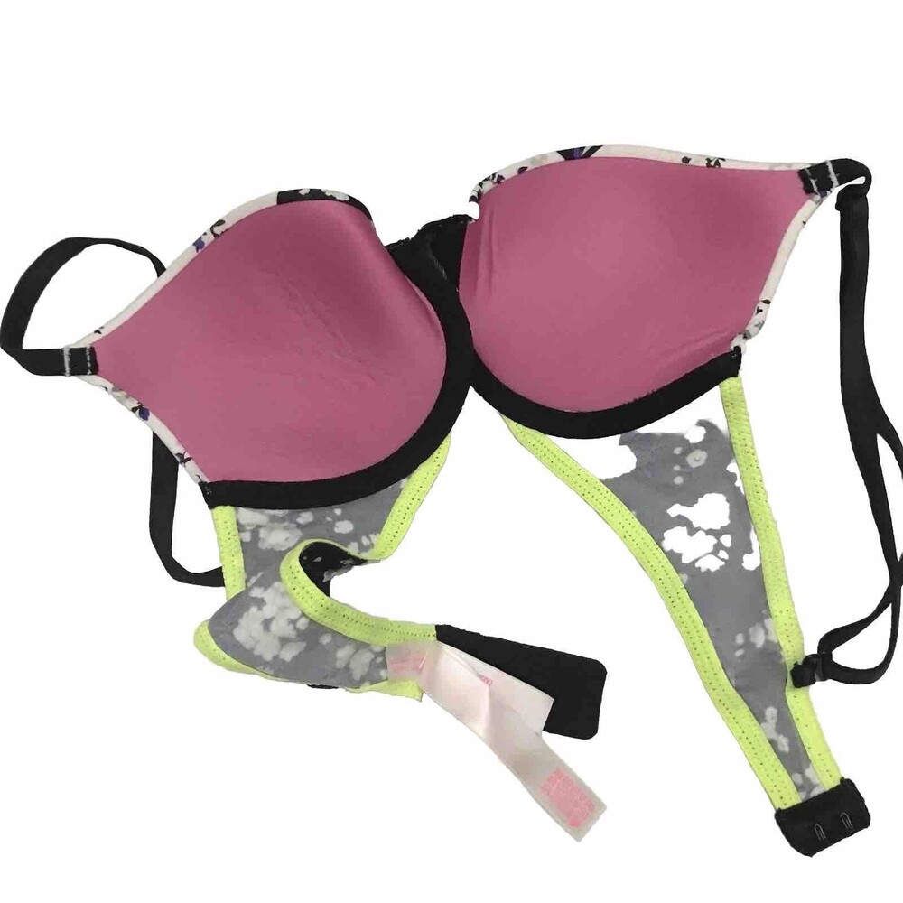 PINK Victoria’s Secret Bra Floral Multicolor Size 32A - Picture 3 of 15